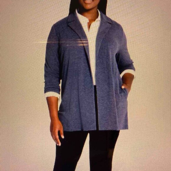 NIC + ZOE All Day Comfort Knit Blazer In Dark Indigo size S - Picture 7 of 14